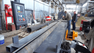 steel light column seam welding curve twist problem